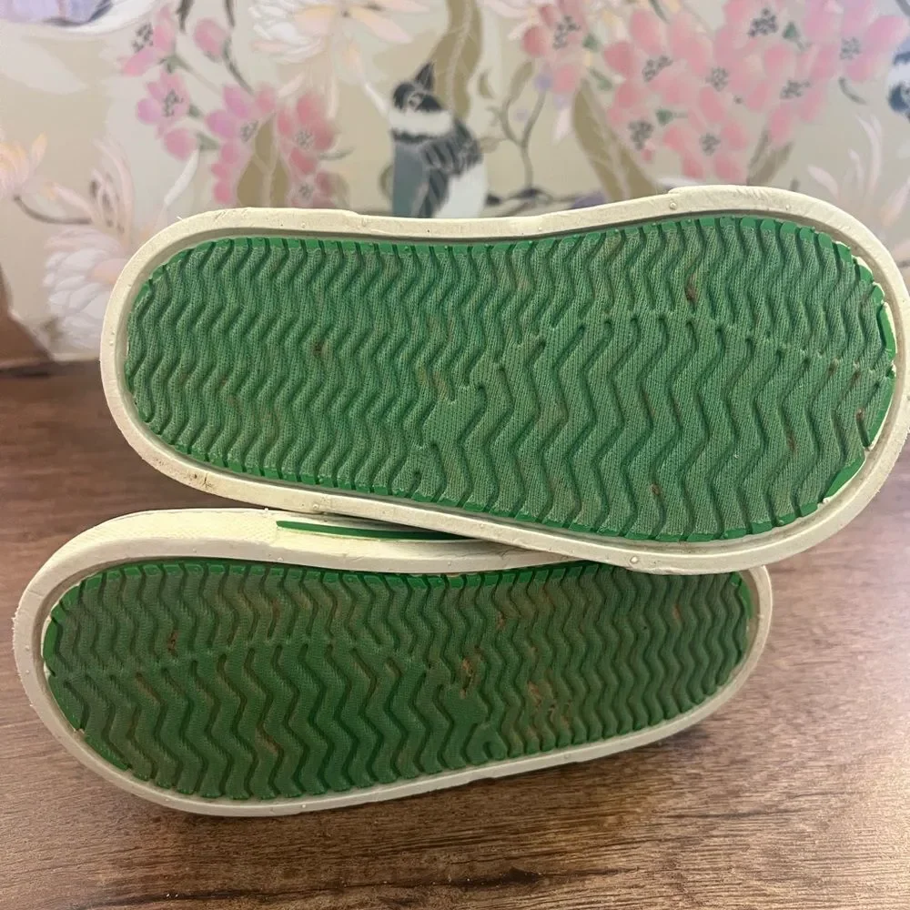 Green and White High-Top Boots